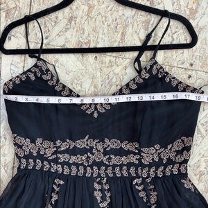 Adrianna Papell Black and Gold Dress